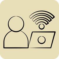 Icon Connect. related to Wifi symbol. hand drawn style. design editable vector