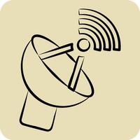 Icon Antenna. related to Wifi symbol. hand drawn style. design editable vector