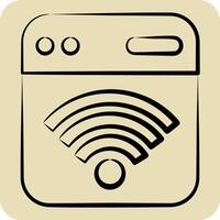 Icon Browser. related to Wifi symbol. hand drawn style. design editable vector