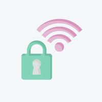 Icon Secured. related to Wifi symbol. flat style. design editable vector