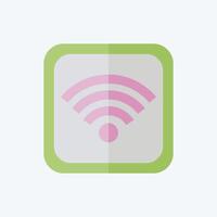 Icon Wifi Button. related to Wifi symbol. flat style. design editable vector