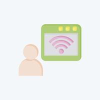 Icon Online. related to Wifi symbol. flat style. design editable vector