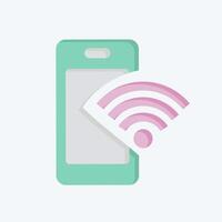 Icon Phone. related to Wifi symbol. flat style. design editable vector