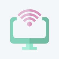 Icon Computer. related to Wifi symbol. flat style. design editable vector