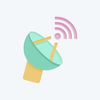 Icon Antenna. related to Wifi symbol. flat style. design editable vector