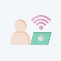 Icon Connect. related to Wifi symbol. flat style. design editable vector
