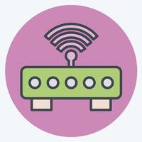 Icon Wifi Router. related to Wifi symbol. color mate style. design editable vector