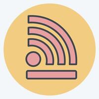 Icon Wireless. related to Wifi symbol. color mate style. design editable vector