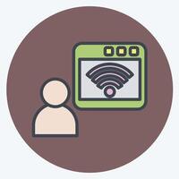 Icon Online. related to Wifi symbol. color mate style. design editable vector