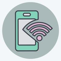 Icon Phone. related to Wifi symbol. color mate style. design editable vector