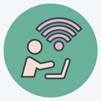 Icon Connectivity. related to Wifi symbol. color mate style. design editable vector