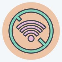 Icon Disconnect. related to Wifi symbol. color mate style. design editable vector