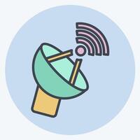Icon Antenna. related to Wifi symbol. color mate style. design editable vector