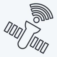 Icon Satellite. related to Wifi symbol. line style. design editable vector