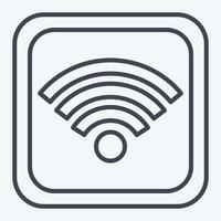 Icon Wifi Button. related to Wifi symbol. line style. design editable vector