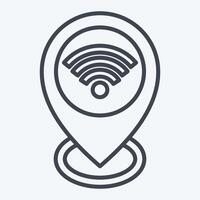 Icon Location. related to Wifi symbol. line style. design editable vector
