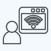 Icon Online. related to Wifi symbol. line style. design editable vector