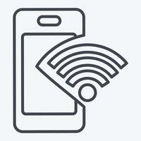 Icon Phone. related to Wifi symbol. line style. design editable vector