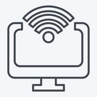Icon Computer. related to Wifi symbol. line style. design editable vector