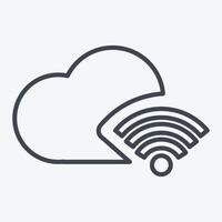 Icon Cloud. related to Wifi symbol. line style. design editable vector