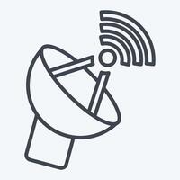 Icon Antenna. related to Wifi symbol. line style. design editable vector
