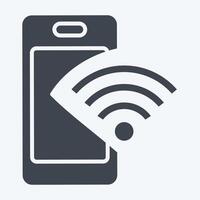 Icon Phone. related to Wifi symbol. glyph style. design editable vector