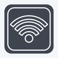 Icon Wifi Button. related to Wifi symbol. glyph style. design editable vector