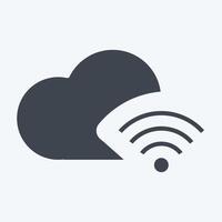 Icon Cloud. related to Wifi symbol. glyph style. design editable vector