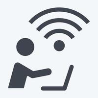 Icon Connectivity. related to Wifi symbol. glyph style. design editable vector