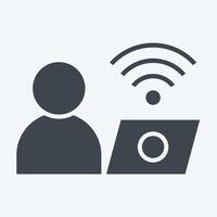 Icon Connect. related to Wifi symbol. glyph style. design editable vector
