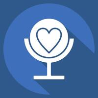 Icon Self Esteem. related to Cosmetology symbol. long shadow style. design editable vector