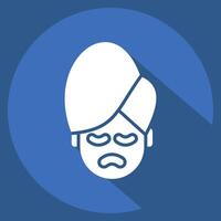 Icon Contour Plastic. related to Cosmetology symbol. long shadow style. design editable vector