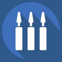 Icon Ampoules. related to Cosmetology symbol. long shadow style. design editable vector