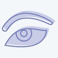 Icon Eye Area. related to Cosmetology symbol. two tone style. design editable vector