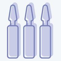 Icon Ampoules. related to Cosmetology symbol. two tone style. design editable vector