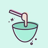 Icon Sugaring. related to Cosmetology symbol. MBE style. design editable vector