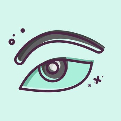 Icon Eye Area. related to Cosmetology symbol. MBE style. design editable