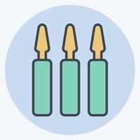 Icon Ampoules. related to Cosmetology symbol. color mate style. design editable vector