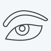 Icon Eye Area. related to Cosmetology symbol. line style. design editable vector
