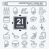 Icon Set Cosmetology. related to Beauty symbol. line style. design editable vector