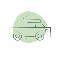 Icon Flatted Lorry. related to Transport symbol. Color Spot Style. design editable vector