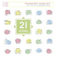 Icon Set Transport. related to Holiday symbol. Color Spot Style. design editable vector