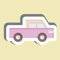 Sticker Flatted Lorry. related to Transport symbol. design editable vector