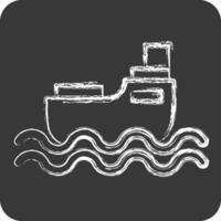 Icon Ship. related to Transport symbol. chalk Style. design editable vector