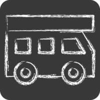 Icon House On Wheels. related to Transport symbol. chalk Style. design editable vector