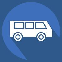 Icon Mini Bus. related to Transport symbol. long shadow style. design editable vector