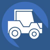 Icon Tractor. related to Transport symbol. long shadow style. design editable vector