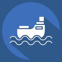 Icon Ship. related to Transport symbol. long shadow style. design editable vector