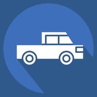 Icon Flatted Lorry. related to Transport symbol. long shadow style. design editable vector