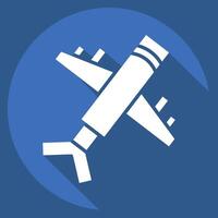 Icon Air Craft. related to Transport symbol. long shadow style. design editable vector